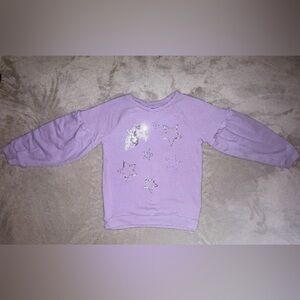 Girls' Lavender Star Embellished Sweatshirt